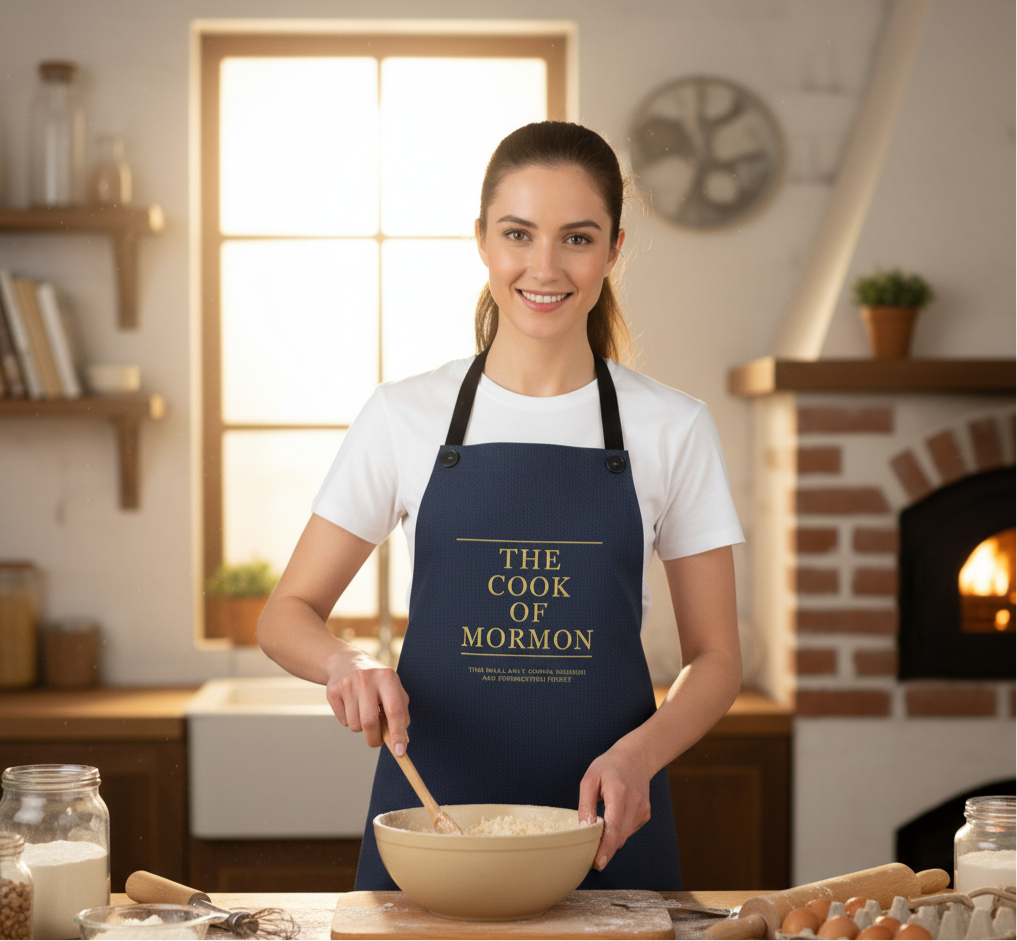 Cook of Mormon Apron - Funny Cooking Gift, Kitchen Apron for Home Chefs